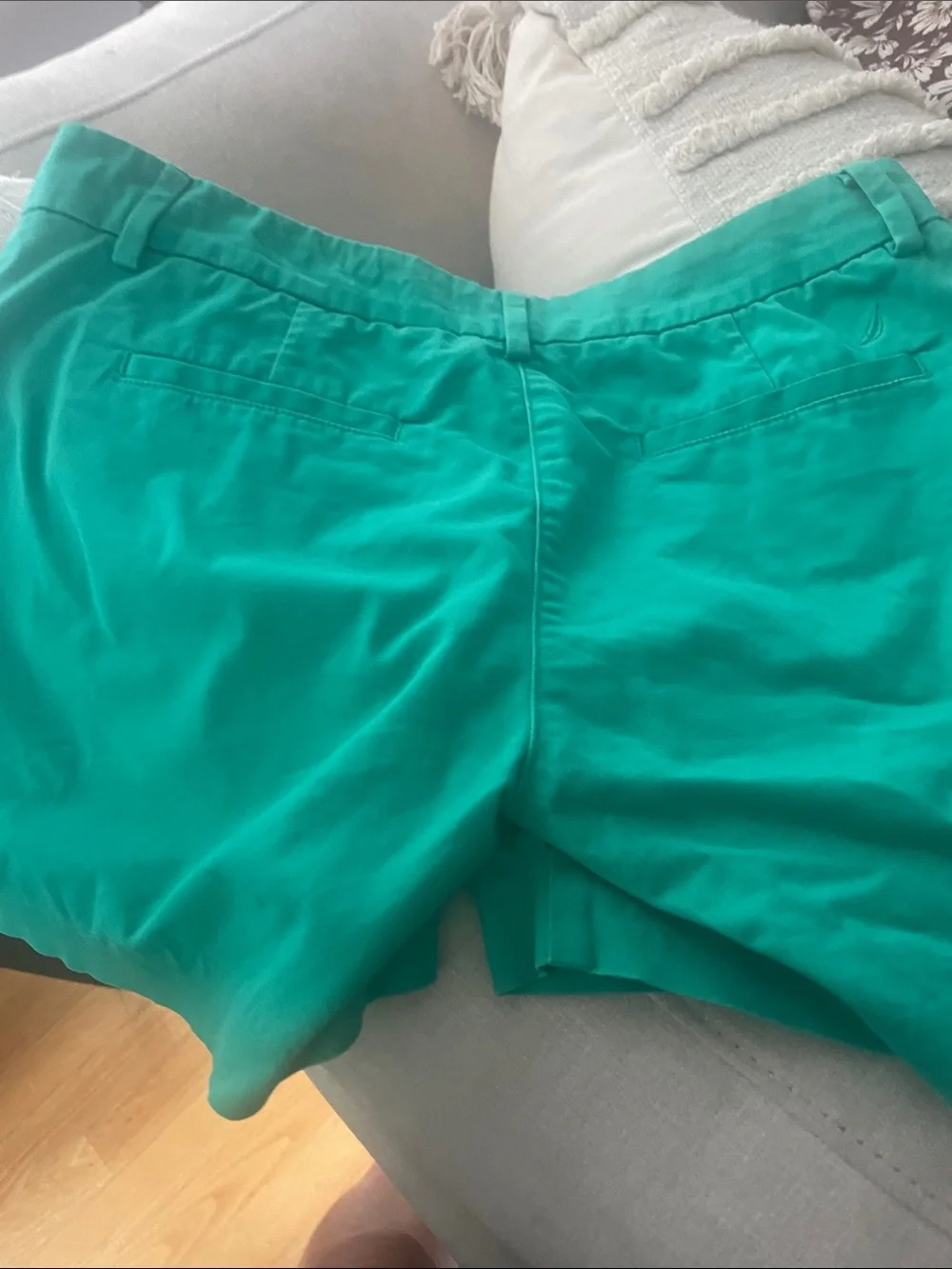 Nautica Women's Teal Shorts with Belt Loop Detail